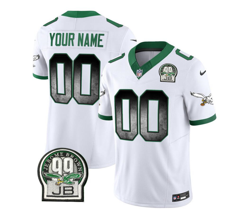 Men's Philadelphia Eagles Active Player Custom White 2023 F.U.S.E. Throwback Vapor Untouchable Limited Football Stitched Jersey